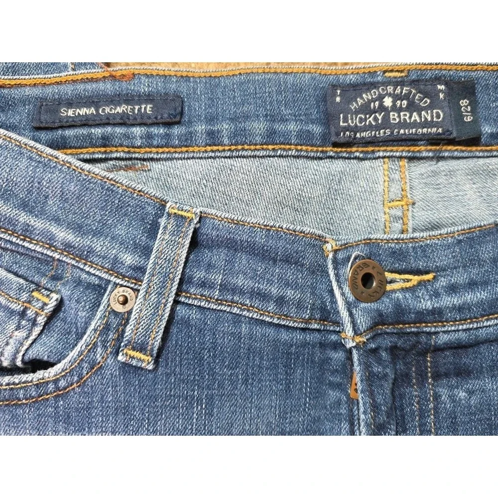 Lucky‎ Brand Sienna Cigarette Jeans Womens 6/28 Dark Wash Casual Button Fly Y2K